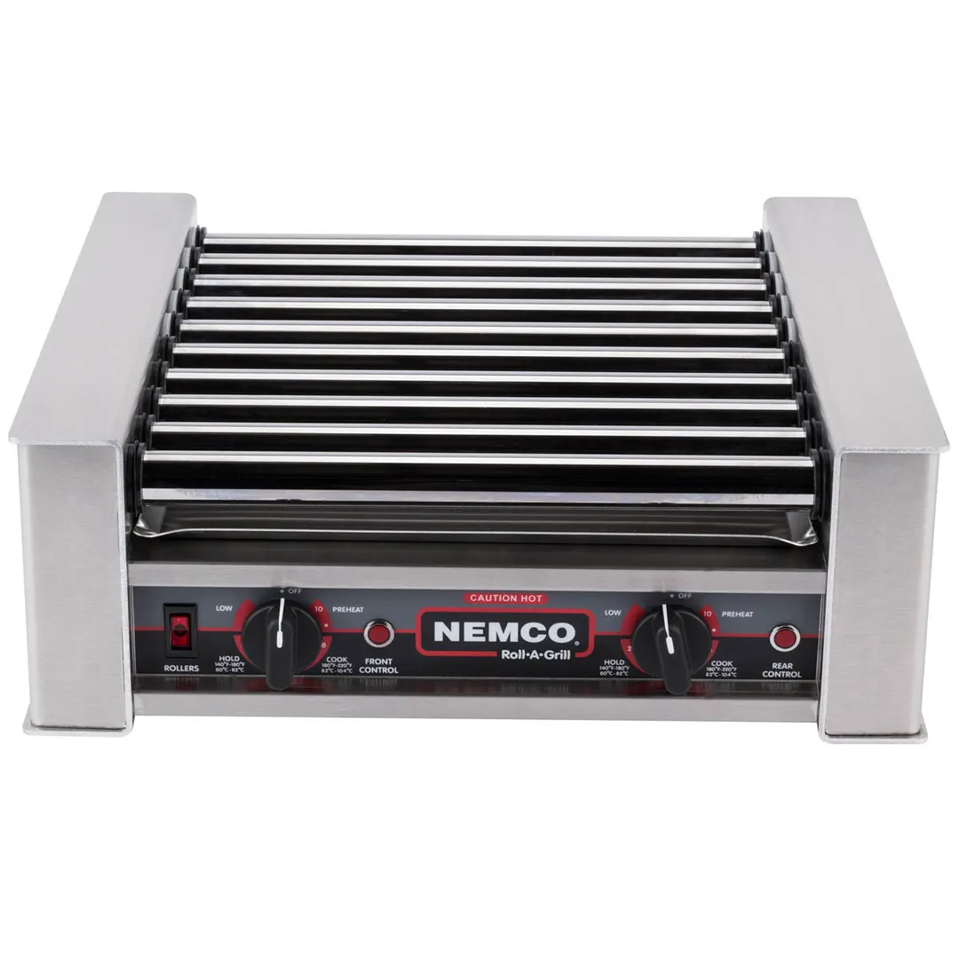 Nemco 8018-220 Roll-A-Grill® Hot Dog Grill, Roller-Type, (10) Chrome Rollers