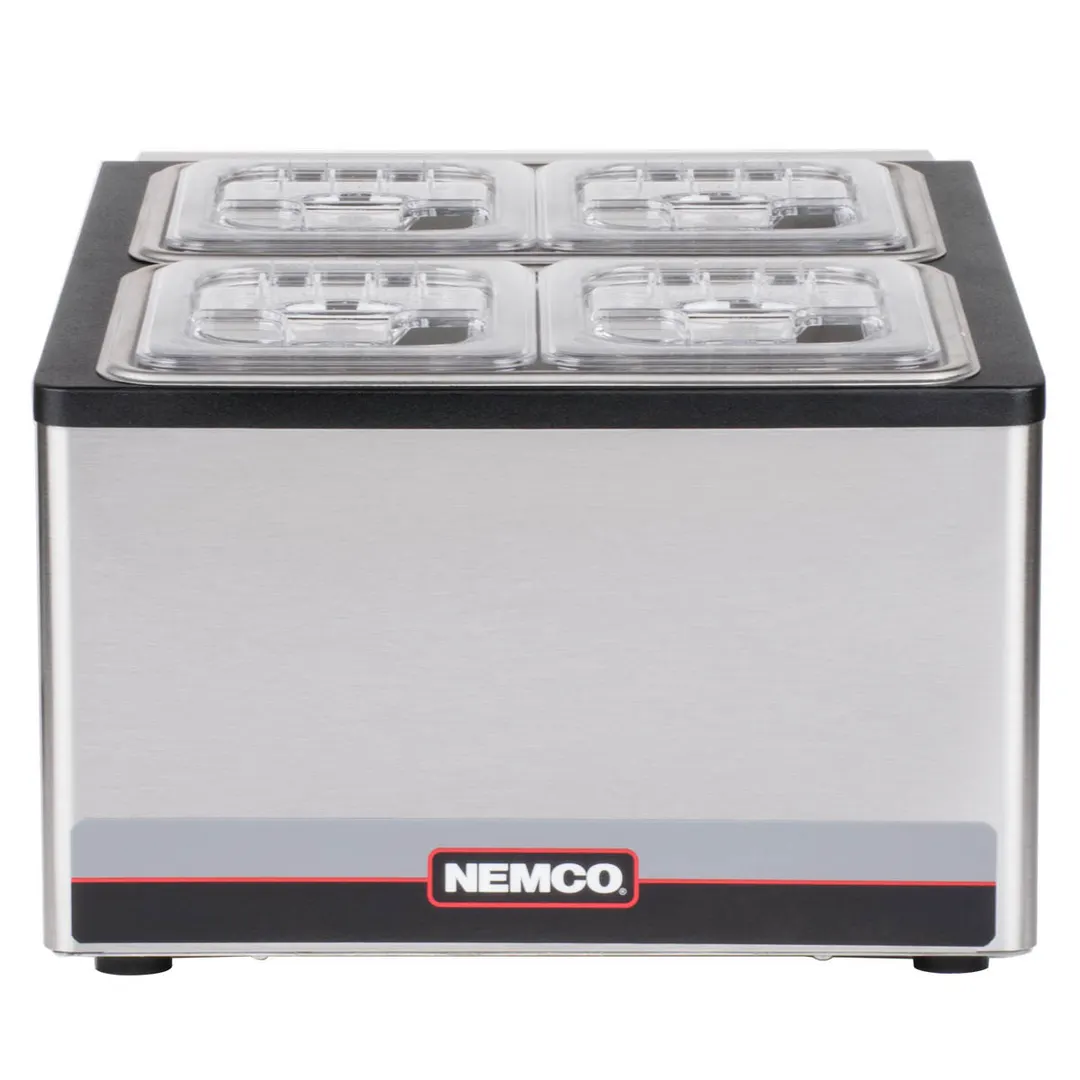 Nemco 9010 17" Cold Condiment Station, 4 Pan Capacity