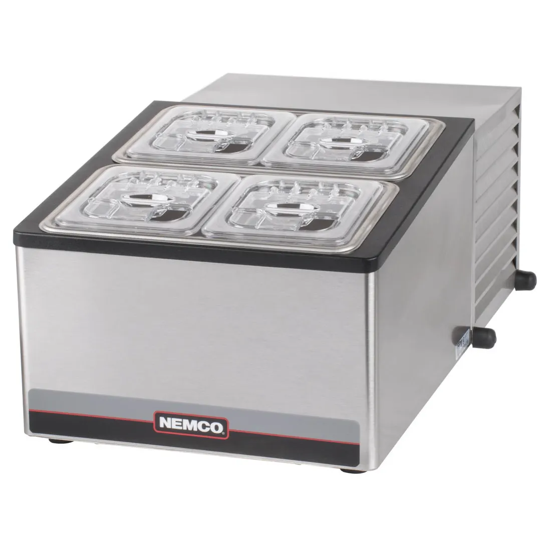 Nemco 9010 17" Cold Condiment Station, 4 Pan Capacity