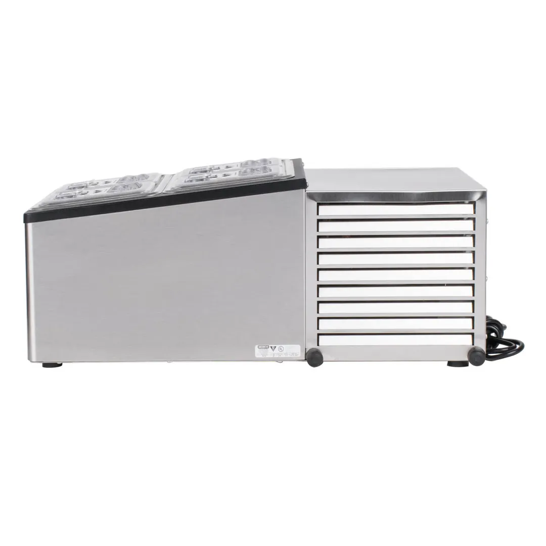 Nemco 9010 17" Cold Condiment Station, 4 Pan Capacity
