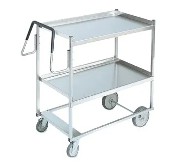 Vollrath 97202 Heavy-Duty Stainless Steel 2-Shelf Utility Cart w/ 23" x 35" Shelves