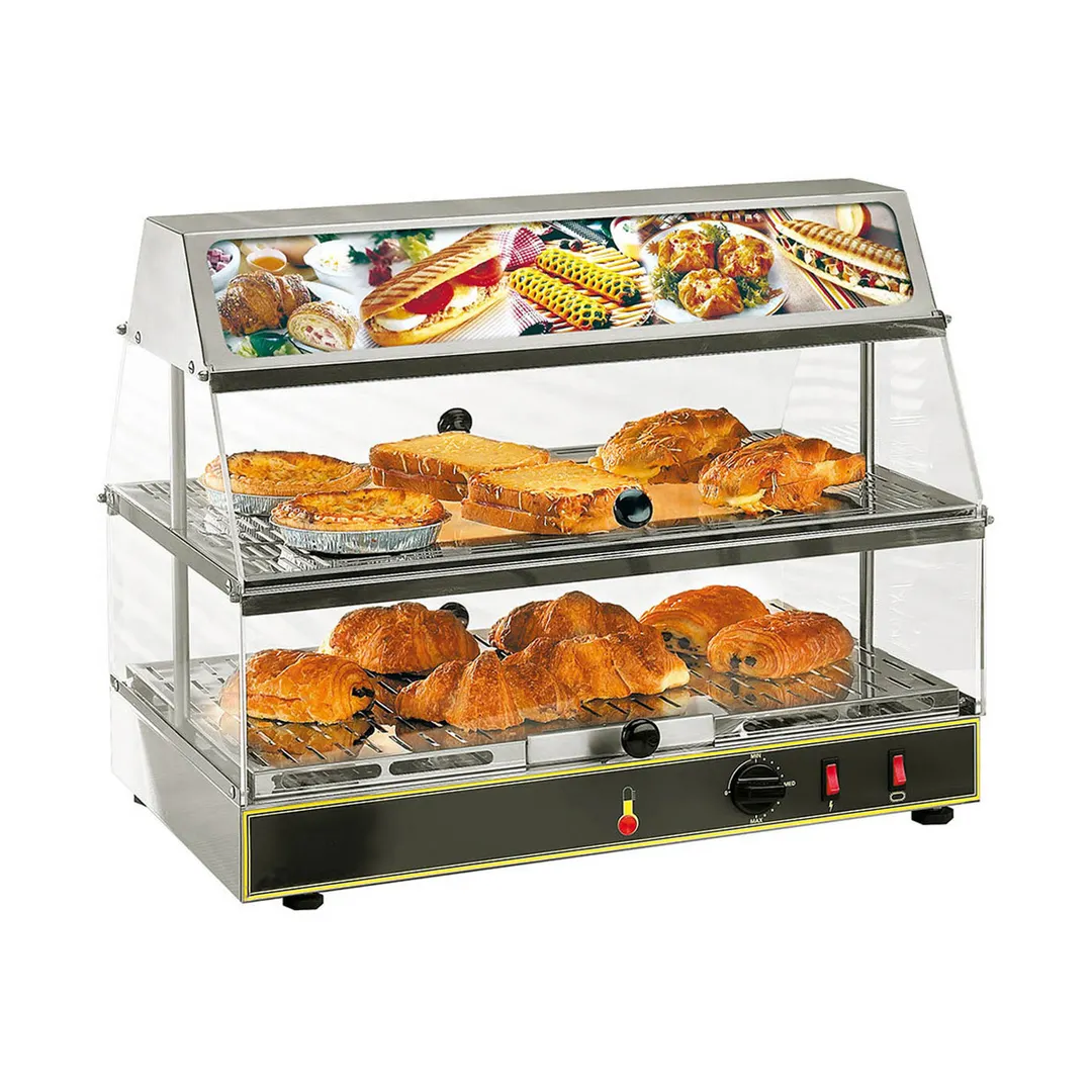 Equipex WDL-200 24" Countertop Sodir-Roller Grill Wonder Display Warmer, (2) Shelves, Stainless Steel Construction, 750 Watts - Open box