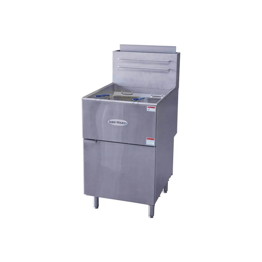 Serv-Ware SGF-70L Floor Model LP Gas Full Pot Fryer - Open Box