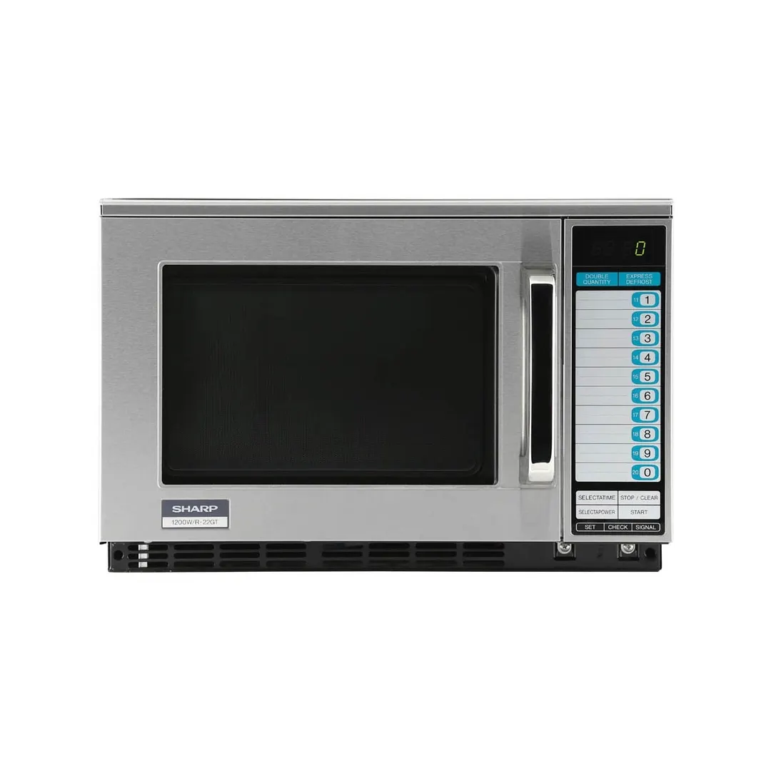Sharp R-22GTF 1200W Heavy Duty Commercial Microwave Oven,Stainless Steel Door - Open box