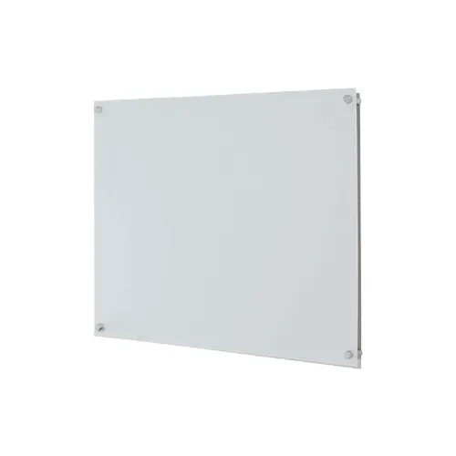 AARCO Products 6WGB2436NT Glass Markerboard, Wall‑Mount, 36" x 24", High‑Gloss White, Four Standoffs