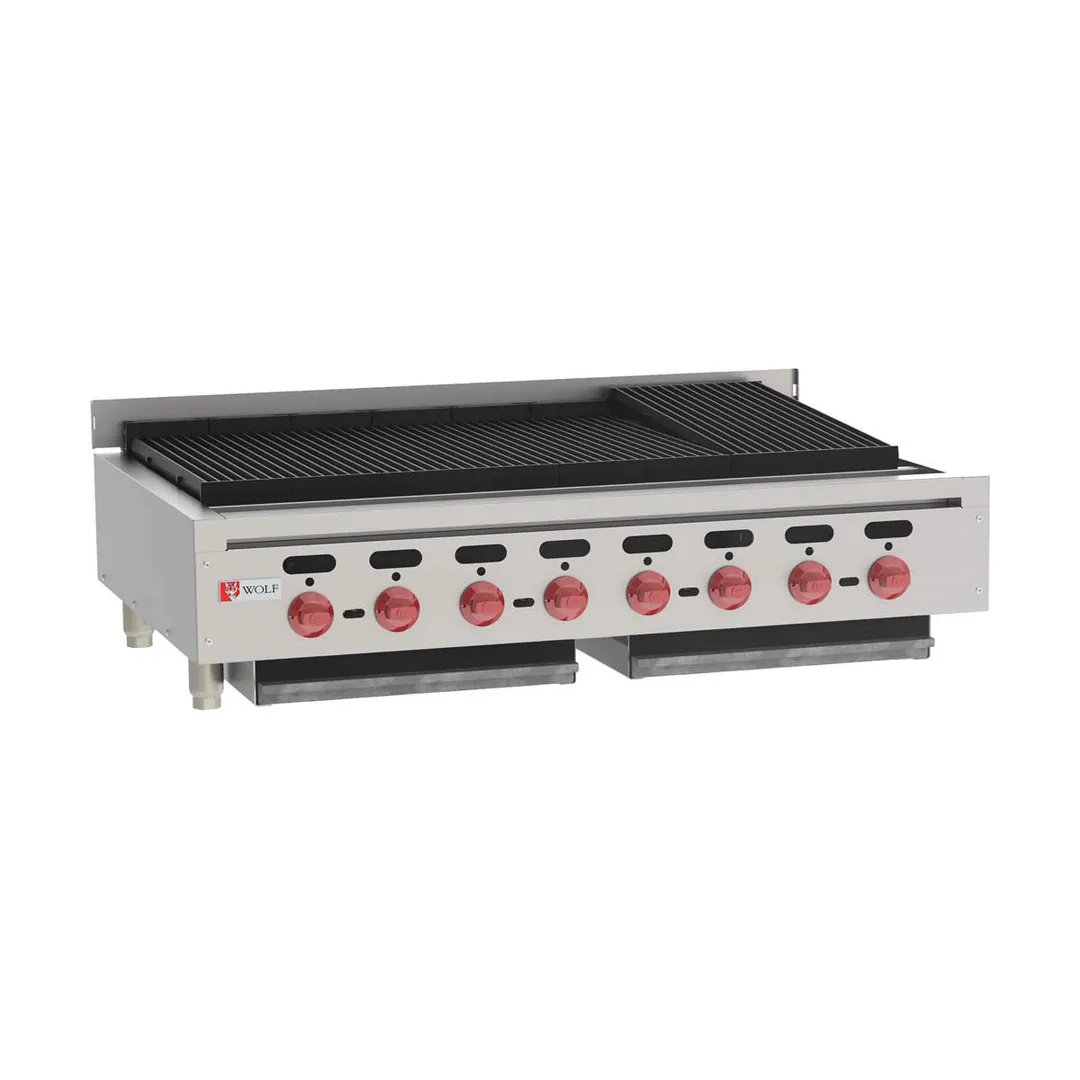 Wolf ACB47 46" Countertop Heavy Duty Gas Radiant Charbroiler w/ (8) Burners, 136.000 BTU