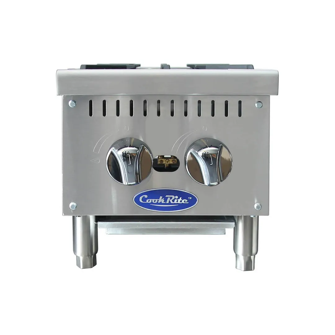 Atosa USA ACHP-2 12" Countertop Gas Hotplate w/ (2) Burners, Manual Controls, 64.000 BTU