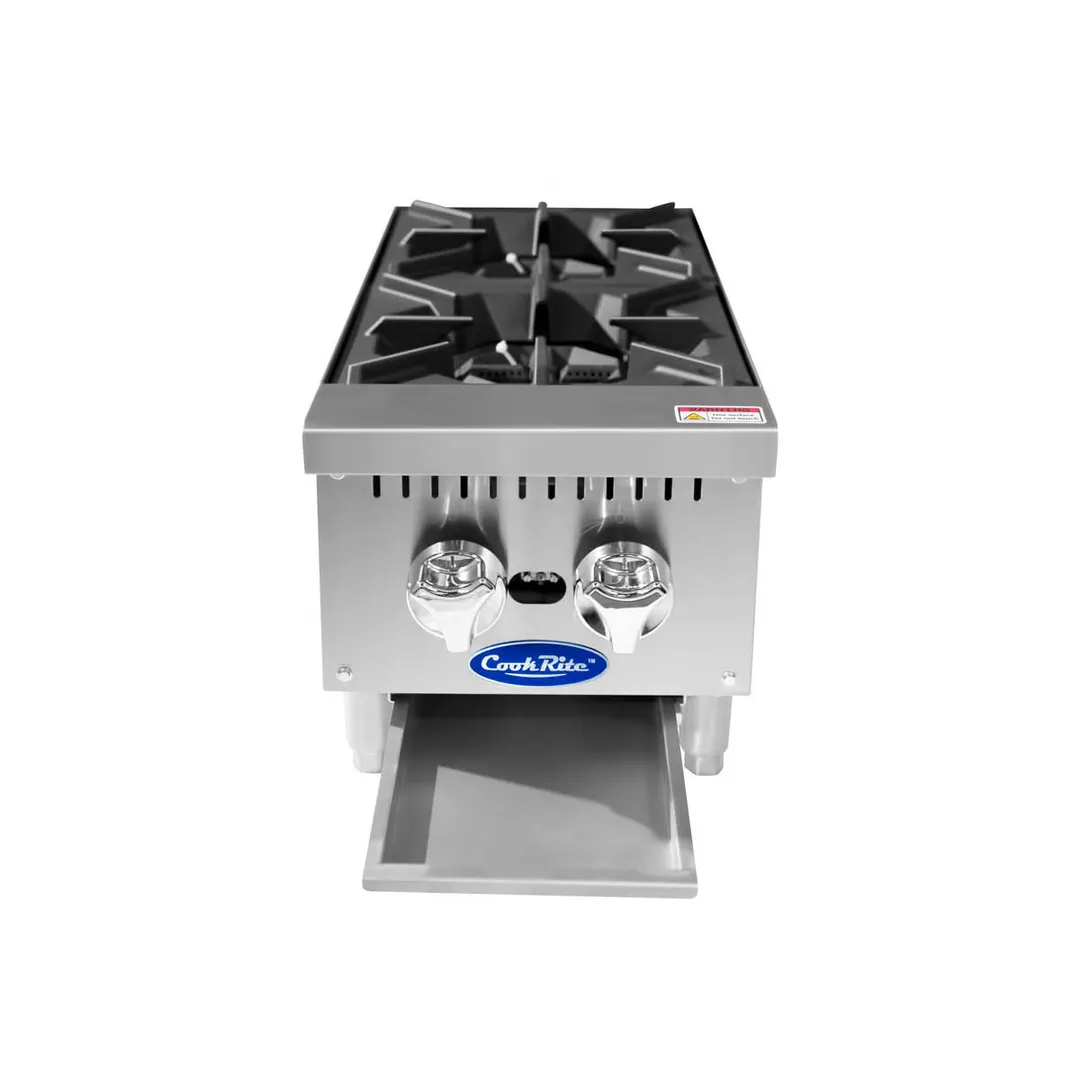 Atosa USA ACHP-2 12" Countertop Gas Hotplate w/ (2) Burners, Manual Controls, 64.000 BTU