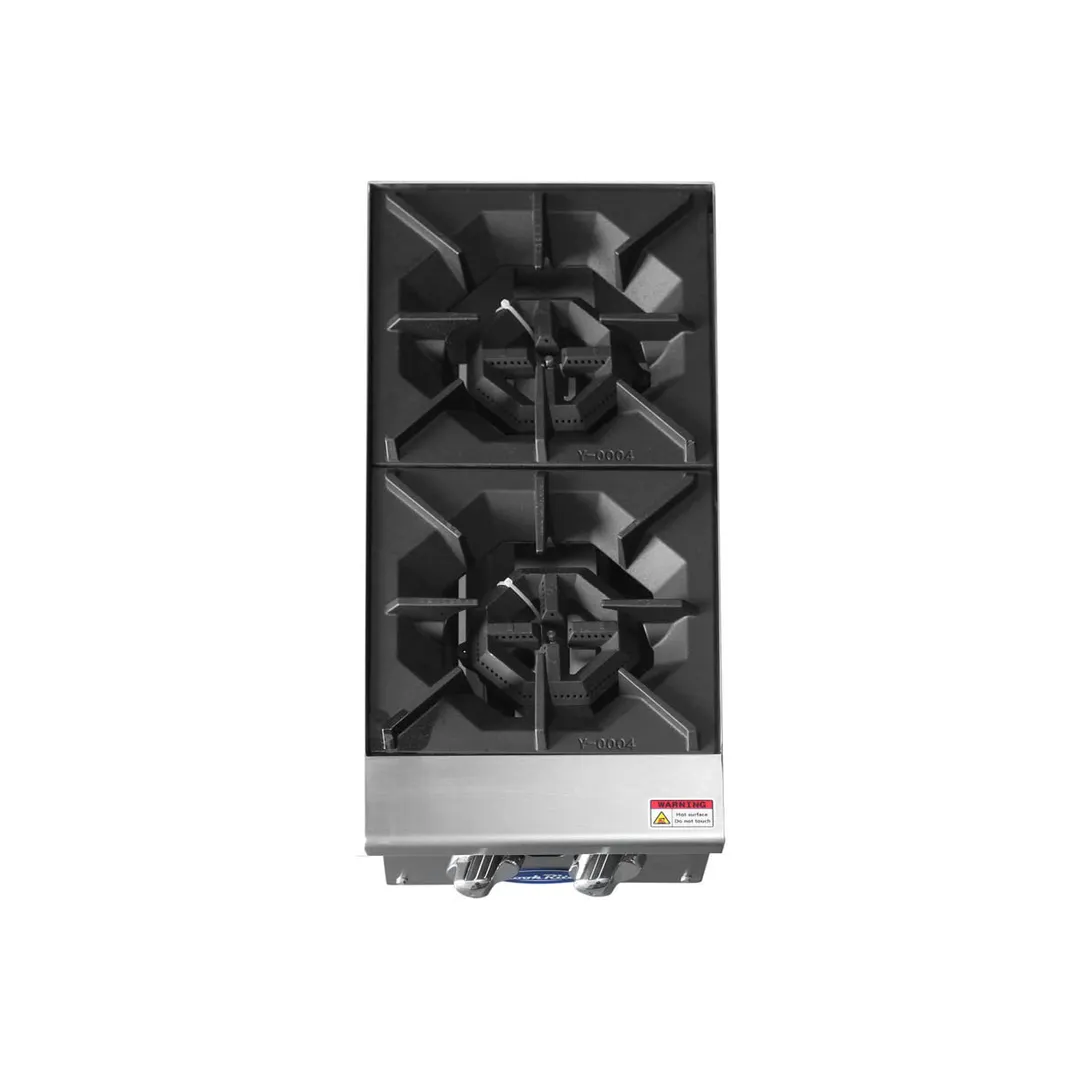 Atosa USA ACHP-2 12" Countertop Gas Hotplate w/ (2) Burners, Manual Controls, 64.000 BTU