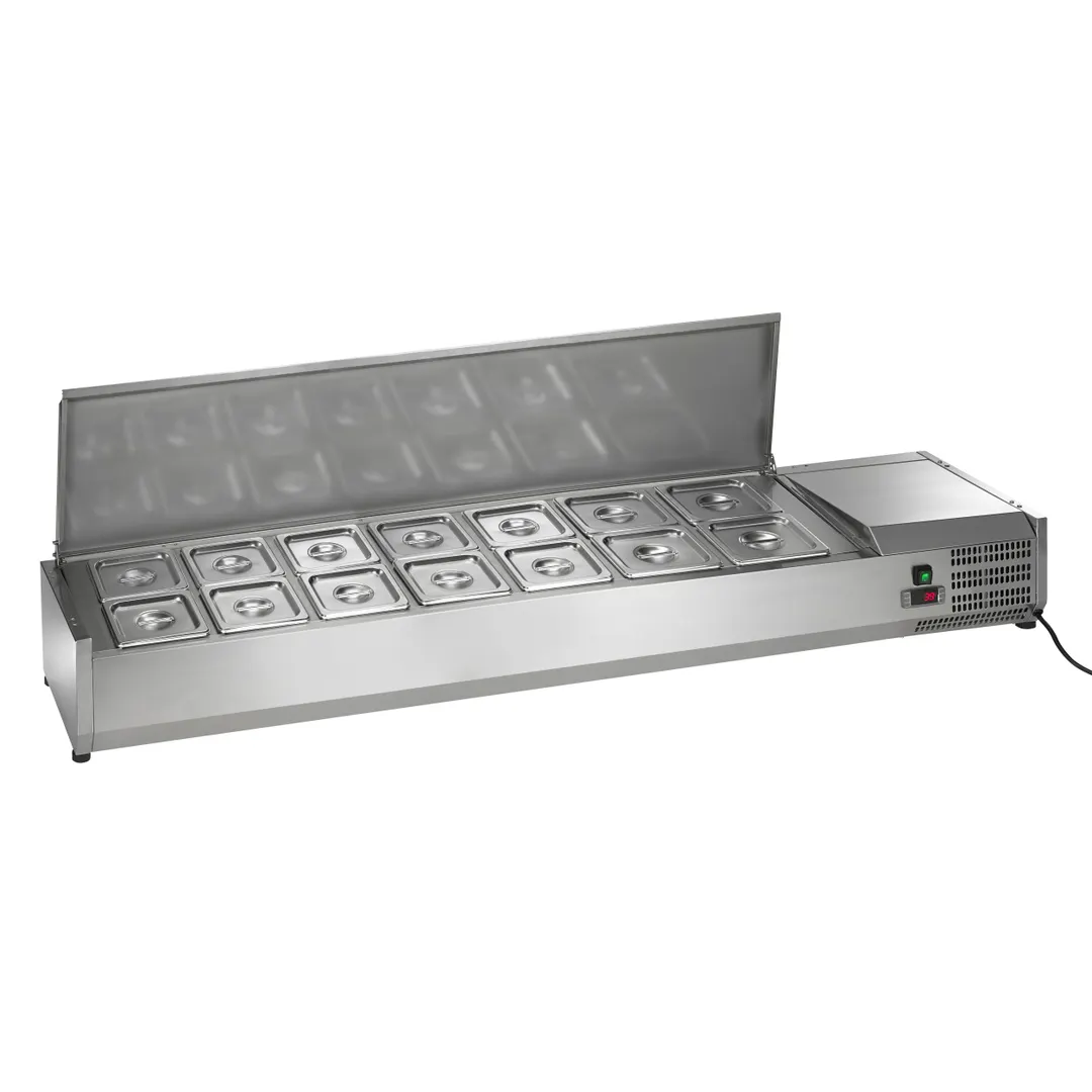 Arctic Air ACP63 63" Refrigerated Countertop Condiment Prep Station, 14 Pan Capacity