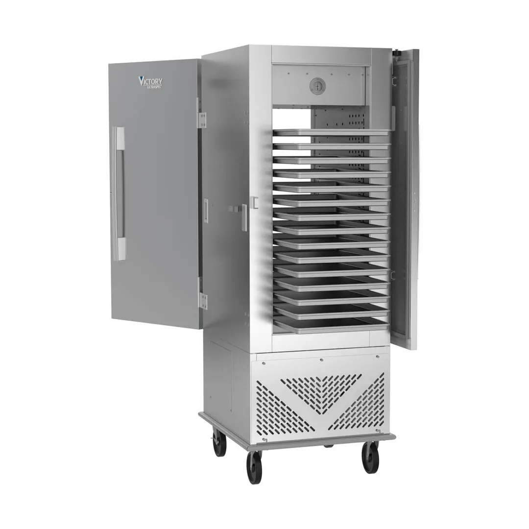 Victory ACRS-1D-S1-PT-SD-HC 33" Pass-Thru Air Curtain Mobile Refrigerator, Bottom Mounted, (15) 18" x 26" Tray Capacity