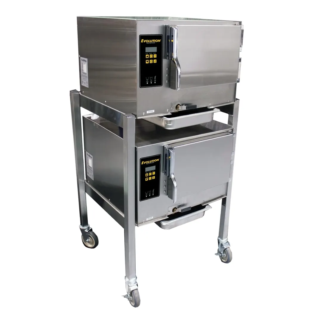 AccuTemp E32083D150 DBL 3 Pan Convection Steamer, Boilerless, Double Stacked, Stand, Connectionless