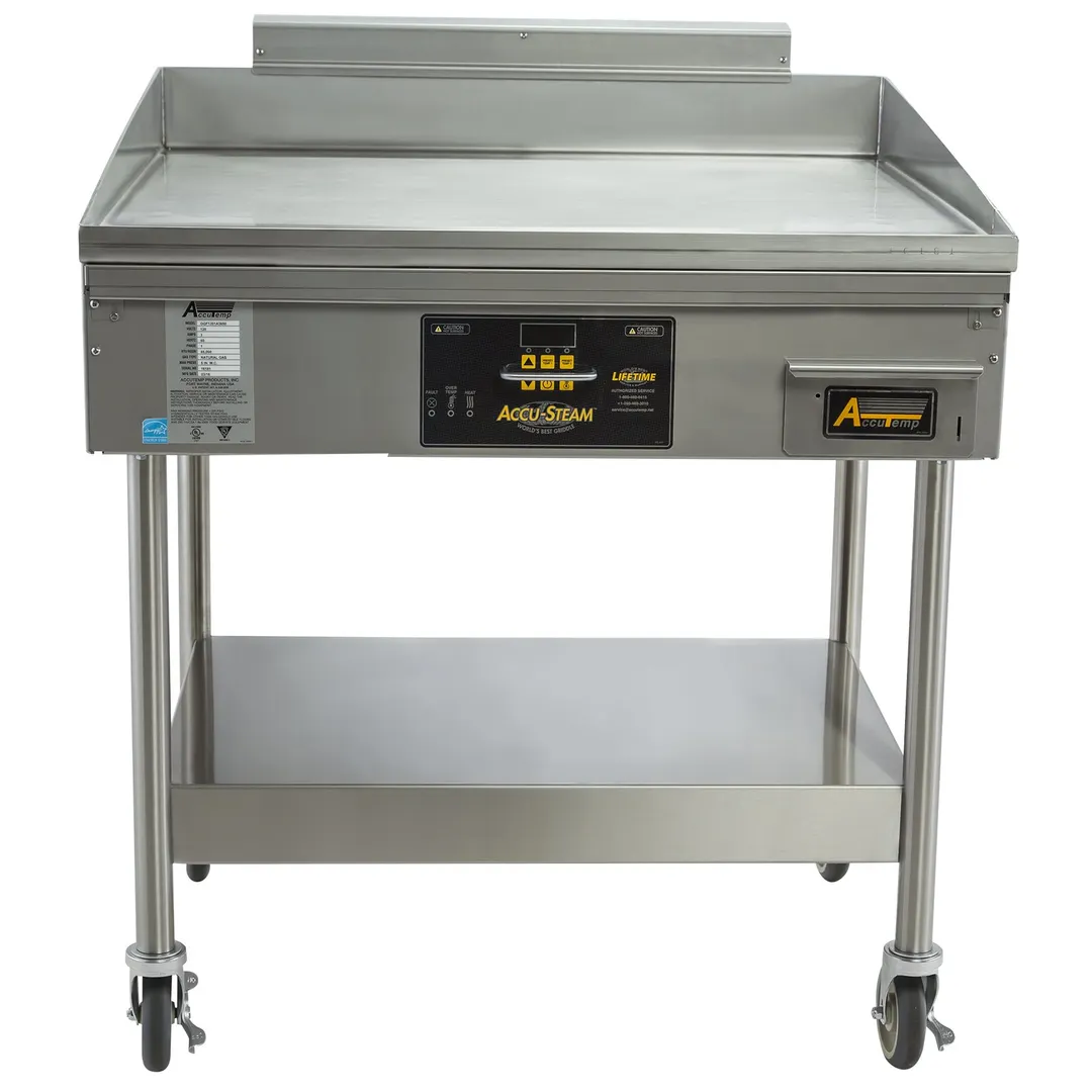 AccuTemp GGF1201A4850-S2 48" Floor Model Natural Gas Griddle w/ Stand, Digital Controls, 85.000 BTU