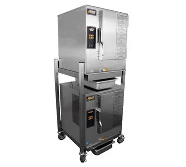 AccuTemp N61201D060 DBL 12 Pan Gas Boilerless Steamer, (2) Stacked, Connectionless, 120.000 BTU