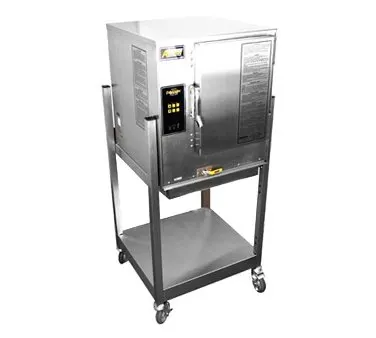 AccuTemp N61201E060 SGL 6 Pan Gas Boilerless Convection Steamer w/ Stand, Plumbed, 60.000 BTU