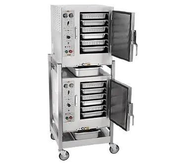 AccuTemp S62083D150 DBL Electric Convection Steamer w/ 2 Compartments, Boilerless, Floor