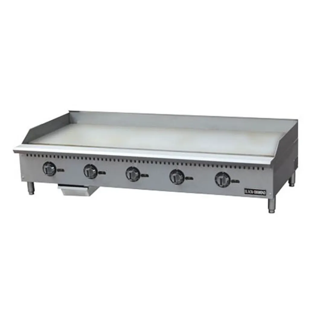 Black Diamond BDCTG-60T 60" Countertop Gas Griddle with Thermostatic Controls, 1" Steel Plate, 150.000 BTU