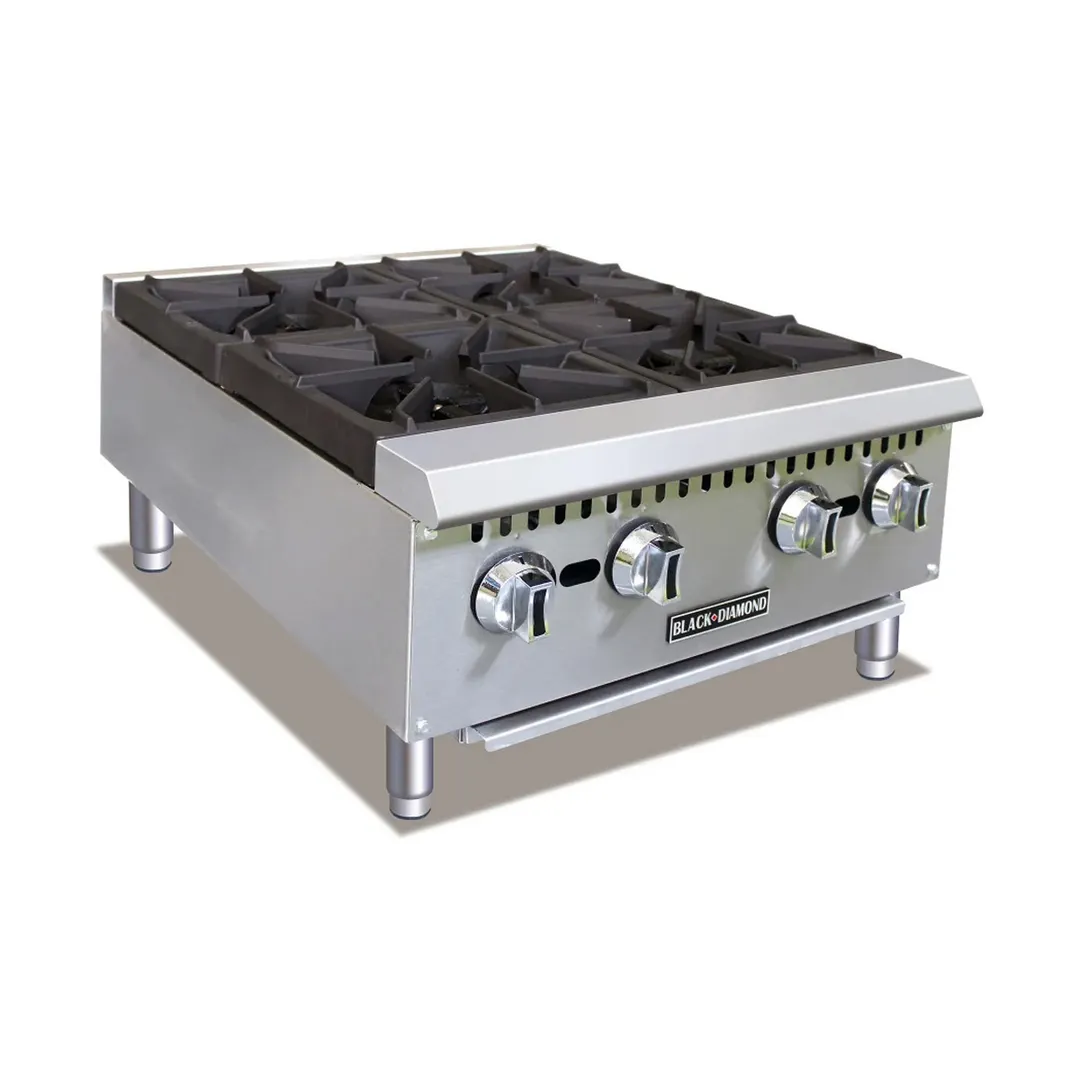 Adcraft BDCTH-24 24" Countertop Heavy Duty Gas Hotplate with (4) Burners, Manual Controls, 100.000 BTU