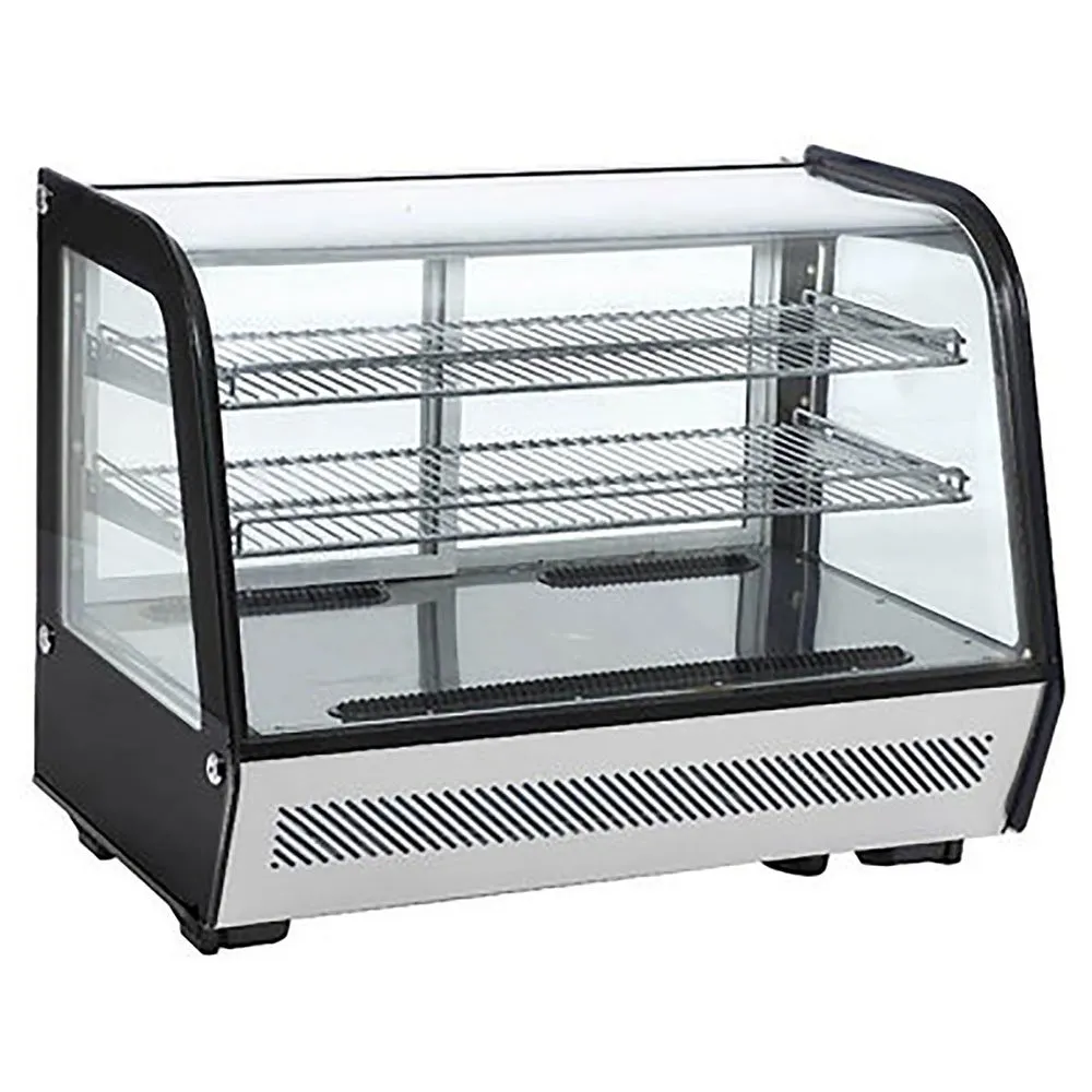 Black Diamond BDRCTD-160 35"Full Service Countertop Refrigerated Display Case with Sliding Glass Door, 2 Shelves - 5.2 cu. ft. / 201 w