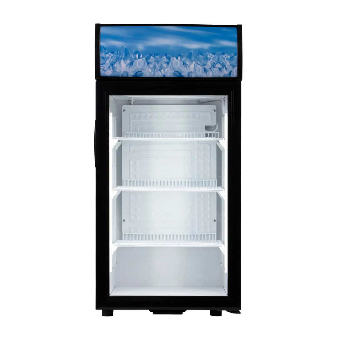 Adcraft CDRF-1D/2.7 18" Countertop Merchandising Refrigerator in Black, 2.7 cu. ft.