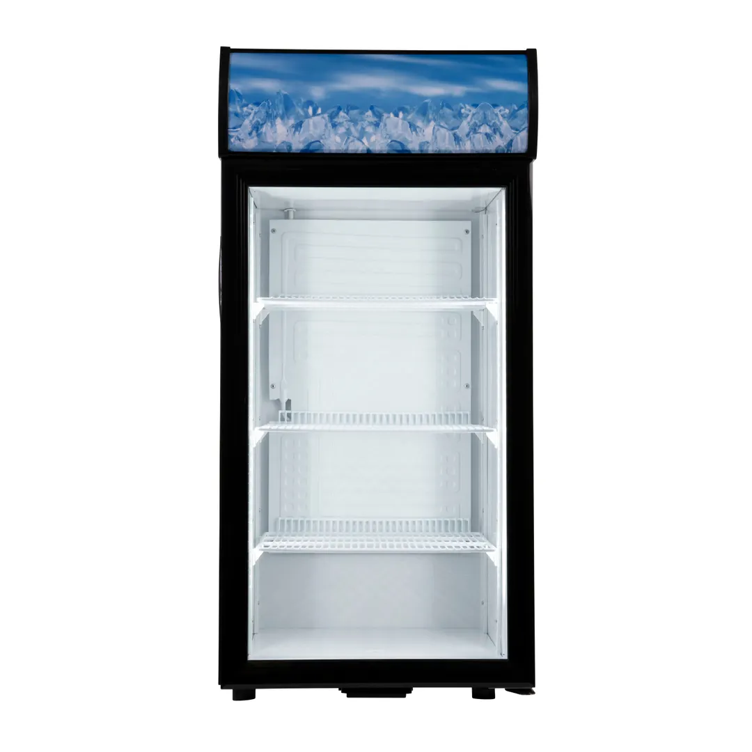 Adcraft CDRF-1D/4 19" Countertop Glass Door Refrigerator in Black, 4.2 cu. ft.