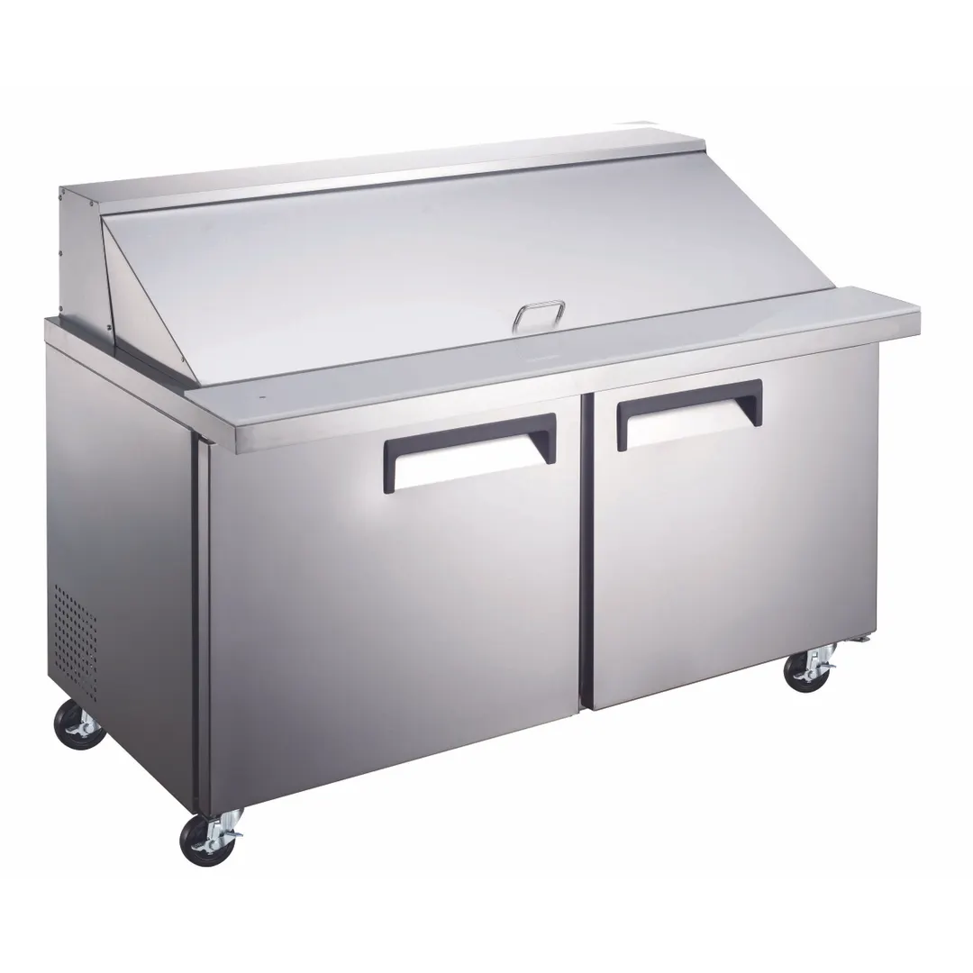 Grista GRSLM-2D/60 60" Two Section Mega Top Sandwich Prep Table w/ 2 Doors, 24 Pans
