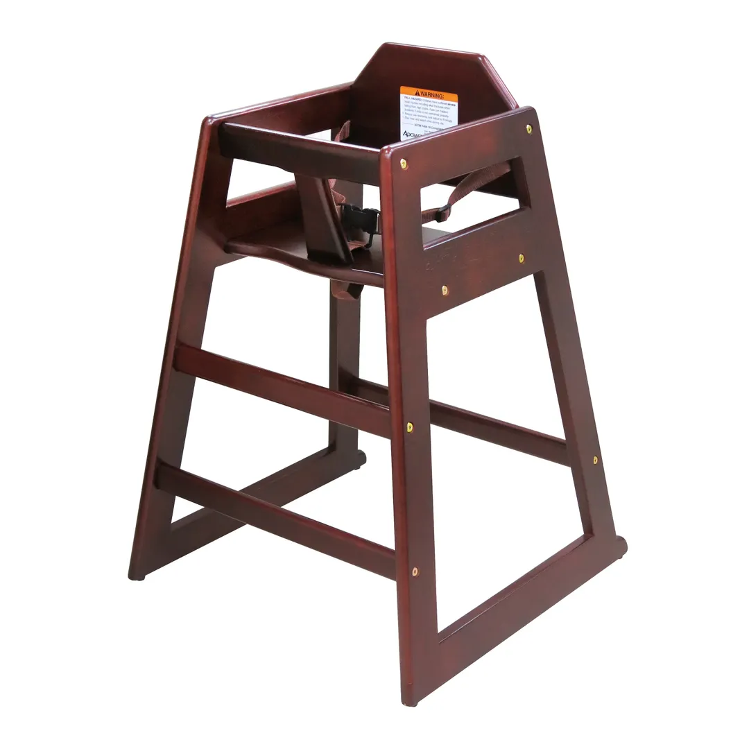 Adcraft HCW-5KD Stackable High Chair, Mahogany Finish, Solid Hardwood