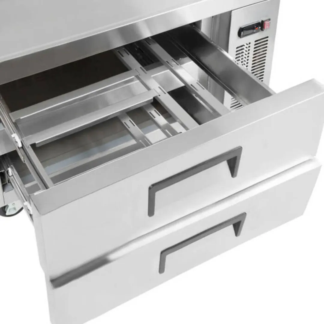 U-STAR USCB-52 51" 2 Drawers Refrigerated Chef Base w/ V-Edge Top, 9.9 cu. ft.