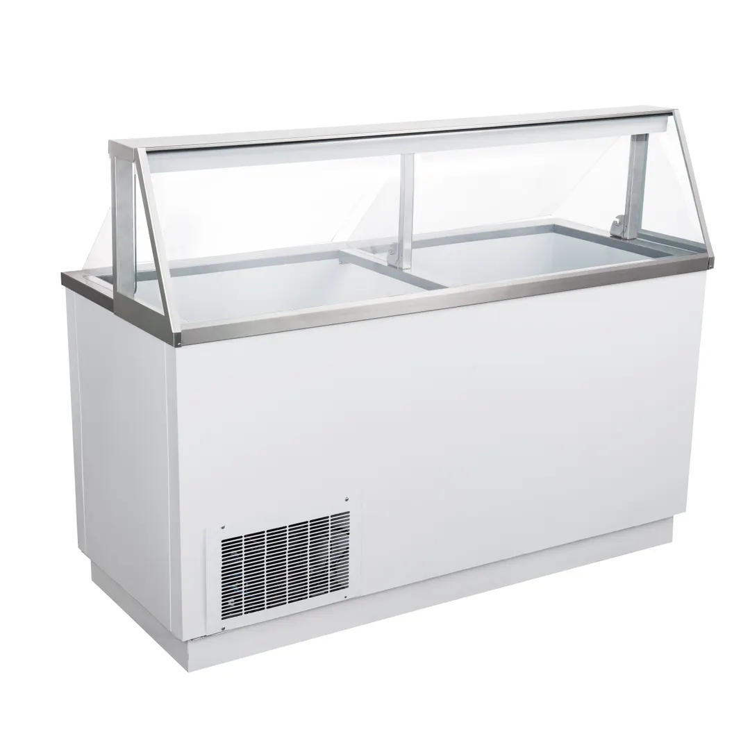 U-STAR USDP-67 67" Ice Cream Dipping Cabinet w/ Curved Sneeze Guard