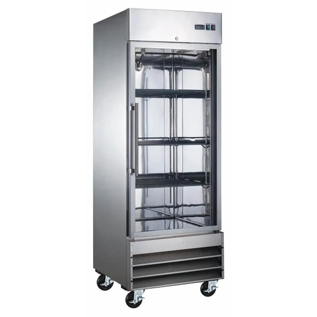 U-STAR USFZ-1D-G 29" 1-Section Glass Door Reach-In Freezer, Bottom Mount, 23 cu. ft., Stainless Steel
