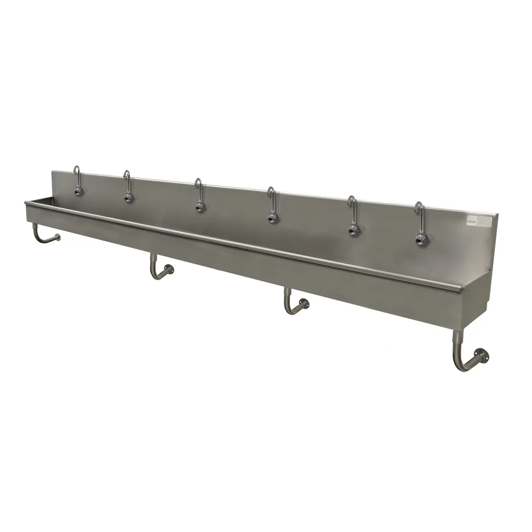 Advance Tabco 19-18-120EF 120" Wall Mounted Multi-Station Hand Sink with e-Faucet - 16 gauge