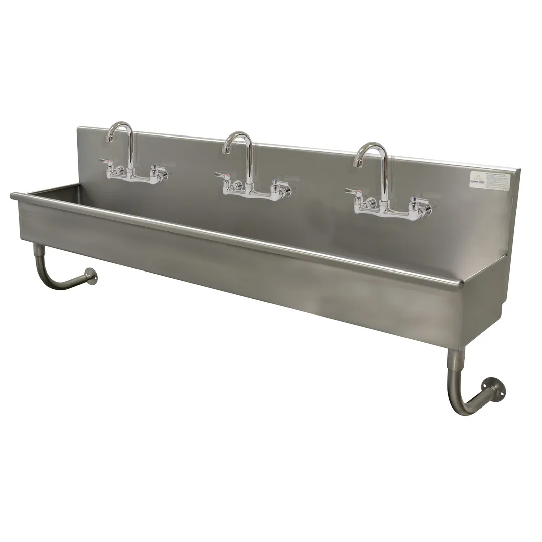 Advance Tabco 19-18-60-F 60" Wall Mounted Multi-Station Hand Sink with Faucet - 16 gauge