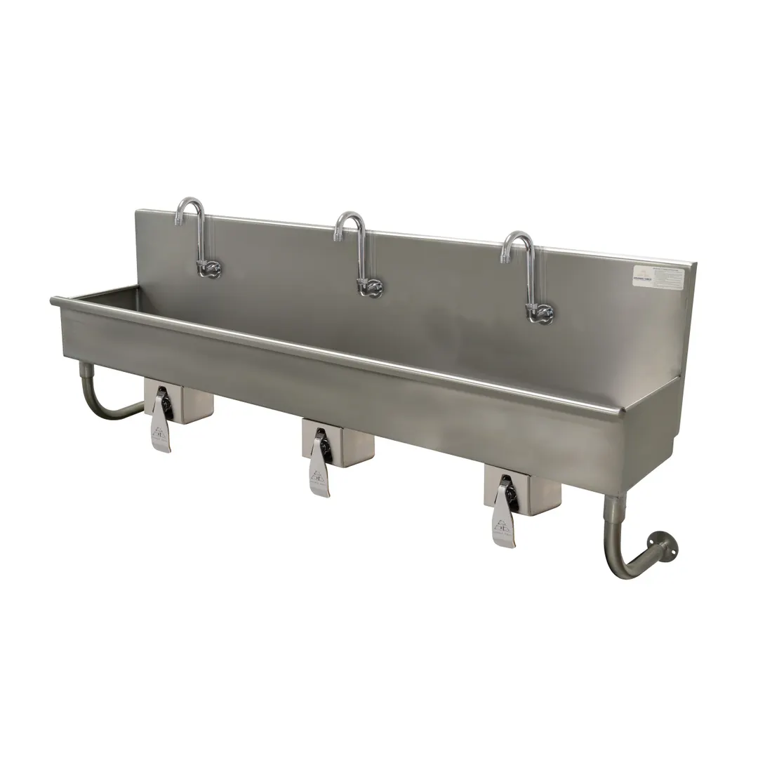 Advance Tabco 19-18-60KV 60" Wall Mounted Multi-Station Hand Sink without Faucet w/Knee Valves