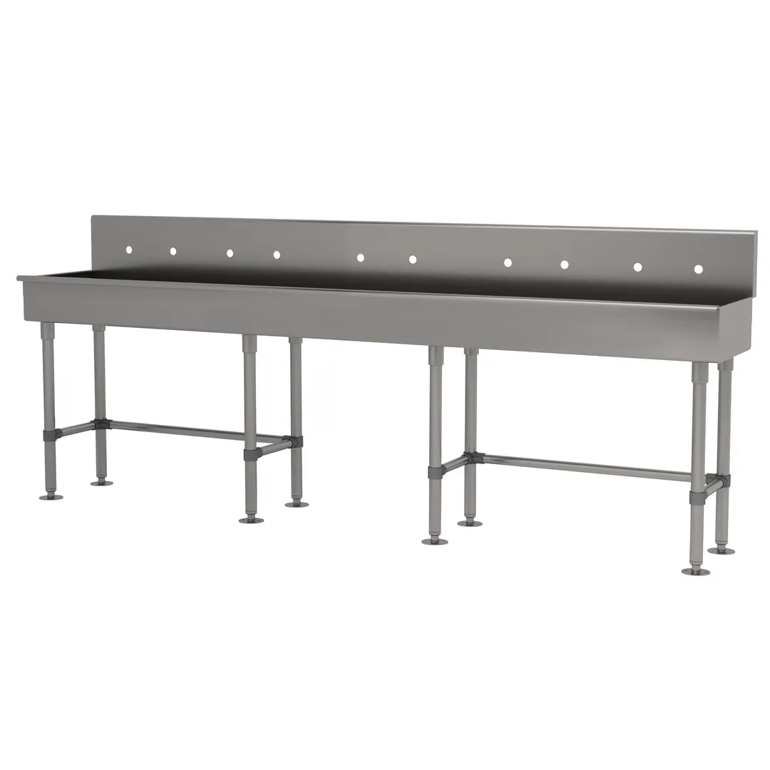 Advance Tabco 19-FM-100-ADA 100" Freestanding Multi-Station Hand Sink without Faucet - 16 gauge