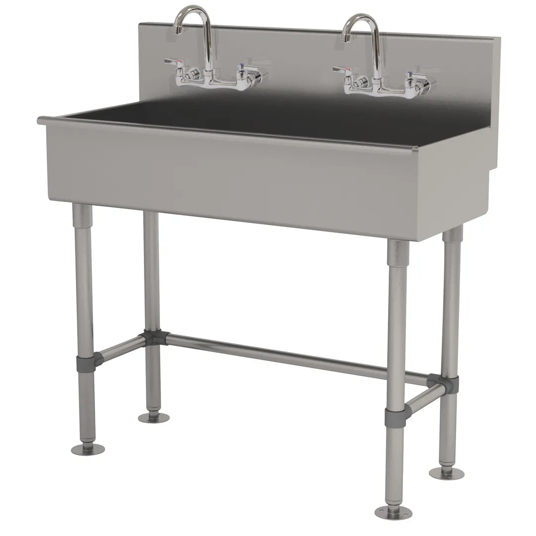 Advance Tabco 19-FM-40-F 40" Freestanding Multi-Station Hand Sink with Faucet - 16 gauge