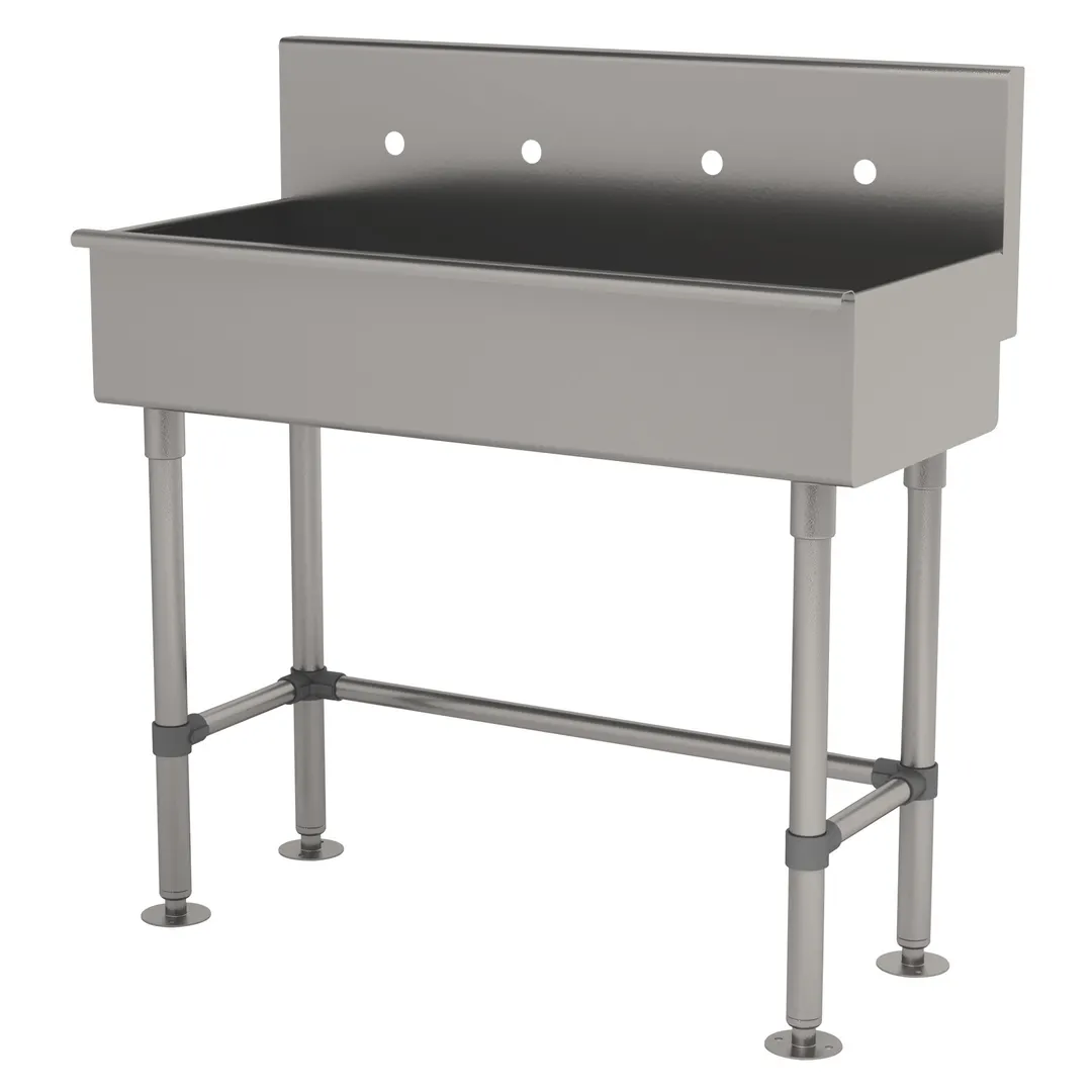 Advance Tabco 19-FM-40 40" Freestanding Multi-Station Hand Sink without Faucet - 16 gauge