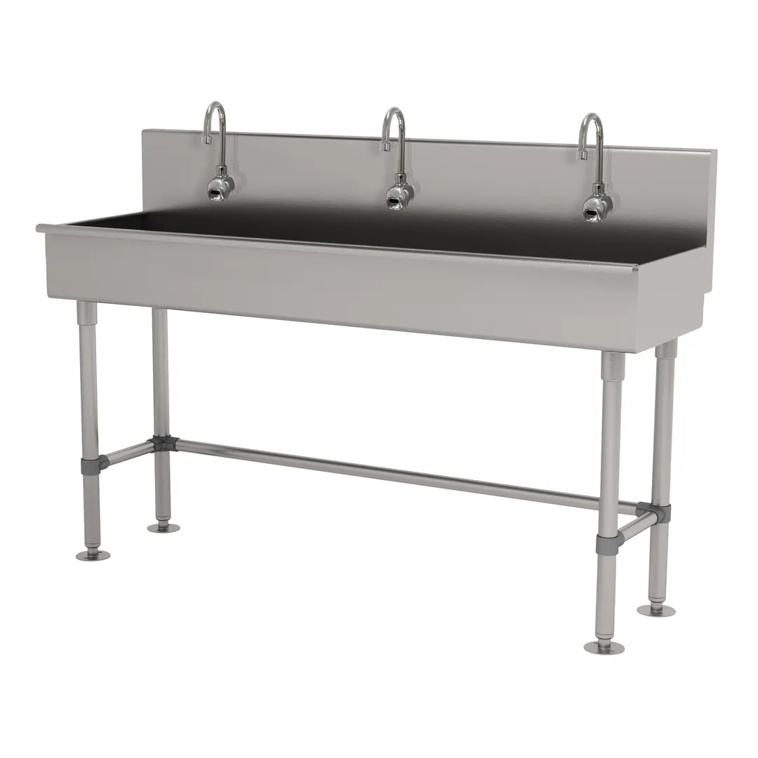 Advance Tabco 19-FM-60EFADA 60" Freestanding Multi-Station Hand Sink with e-Faucet - 16 gauge