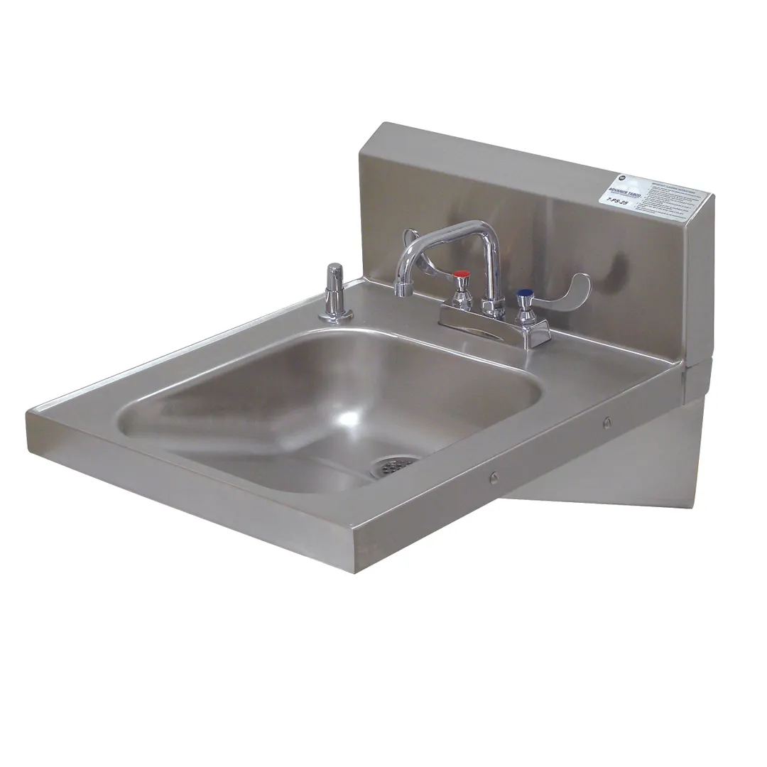 Advance Tabco 7-PS-25 20" Wall Mounted Hand Sink with Wrist Faucet & Soap Dispenser - 18 gauge