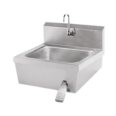 Advance Tabco 7-PS-30 17" Wall Mounted Hand Sink with Hands Free Faucet & Single Knee Valve - 18 g
