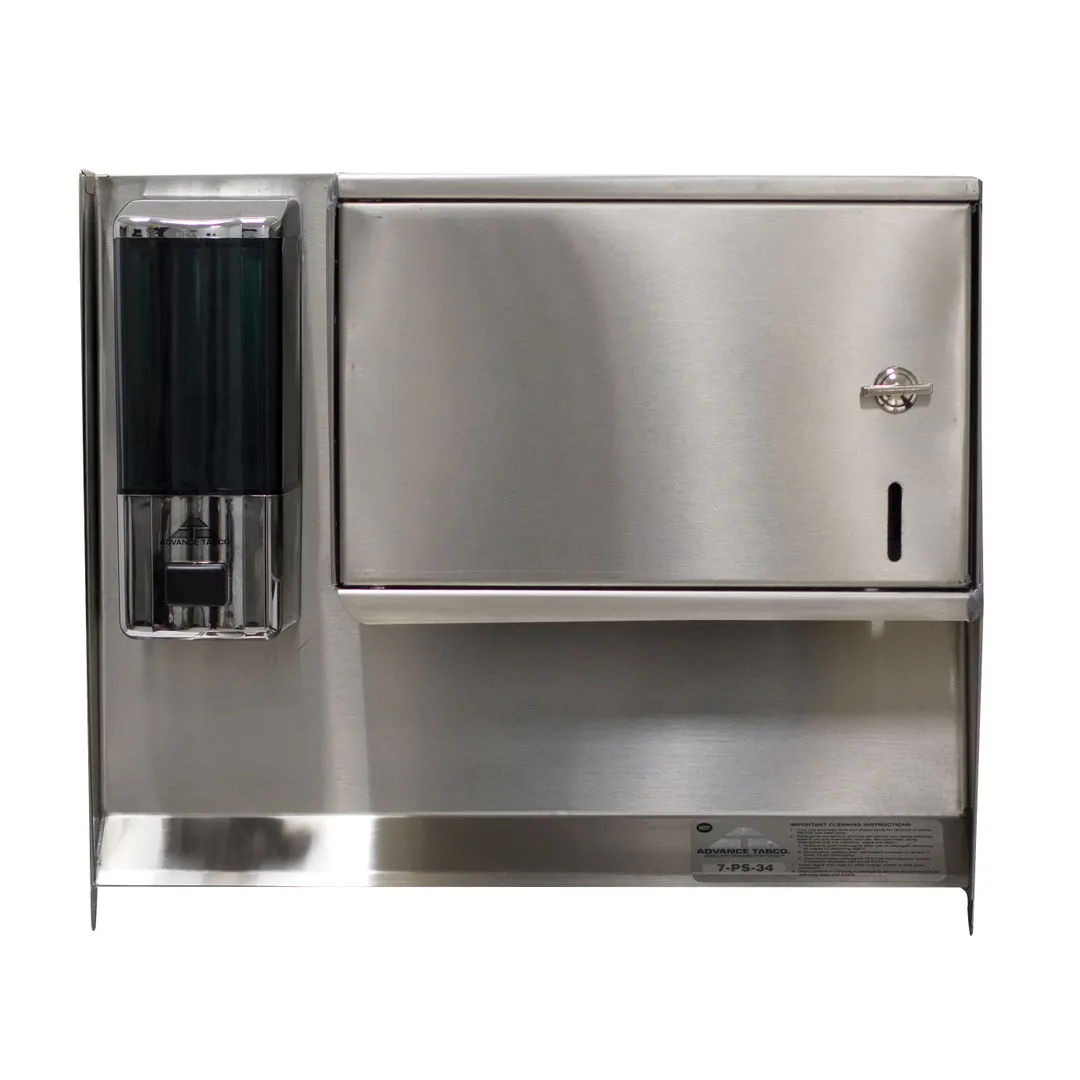 Advance Tabco 7-PS-34 Soap & Towel Dispenser, For 17" Wide Hand Sinks