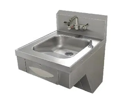 Advance Tabco 7-PS-46 20" Wall Mounted Hand Sink w/ Wrist Faucet, Soap & Towel Dispenser-18 gauge