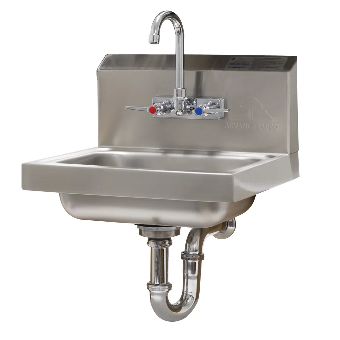 Advance Tabco 7-PS-54 17" Wall Mounted Hand Sink with Faucet & P-trap - 20 gauge