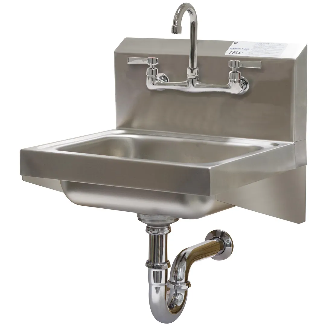 Advance Tabco 7-PS-57 17" Wall Mounted Hand Sink with Faucet & P-trap - 20 gauge