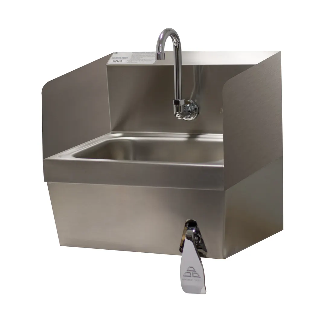 Advance Tabco 7-PS-59 17" Wall Mounted Hand Sink w/Hands Free Faucet & Single Knee Valve-20 gauge