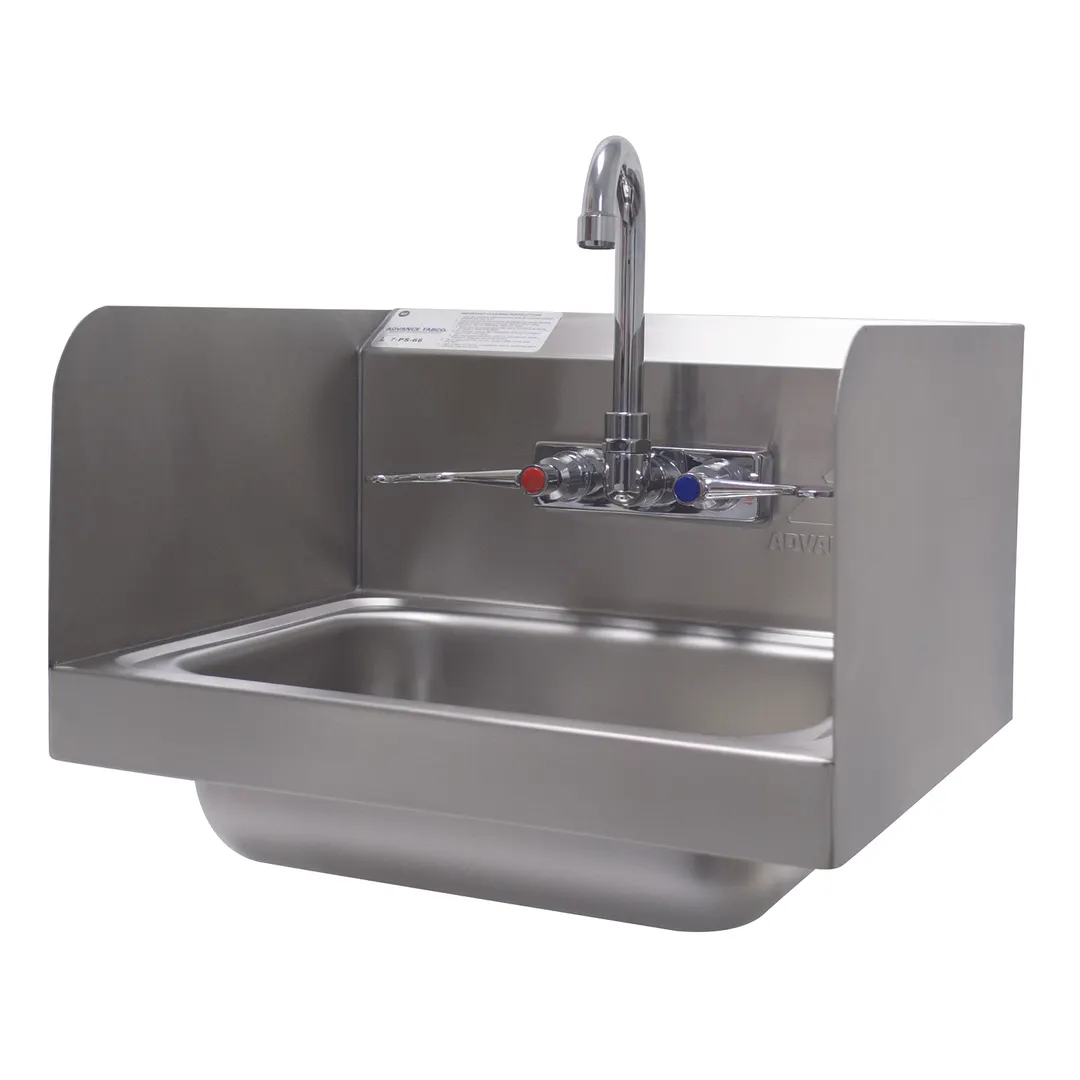 Advance Tabco 7-PS-66W 17" Wall Mounted Hand Sink with Wrist Faucet - 20 gauge