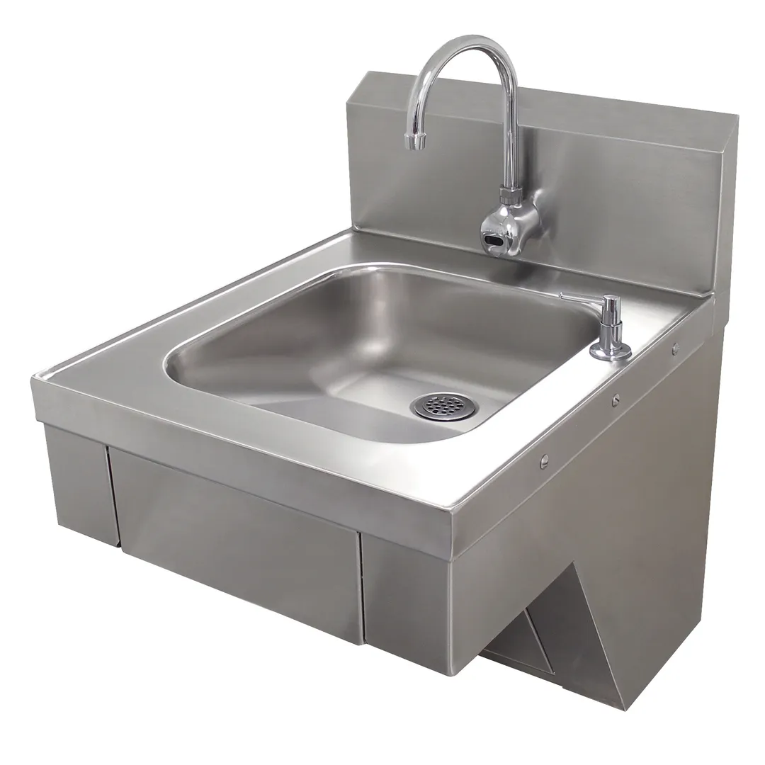 Advance Tabco 7-PS-77-E 20" Wall Mounted Hand Sink with e-Faucet & Soap Dispenser - 18 gauge