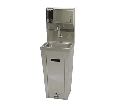 Advance Tabco 7-PS-95 17" Pedestal Mounted Hand Sink w/Hands Free Faucet,One Foot Valve & Dispensers