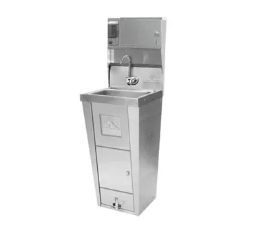 Advance Tabco 7-PS-99 17" Pedestal Mounted Hand Sink w/Hands Free Faucet,One Foot Valve & Dispensers