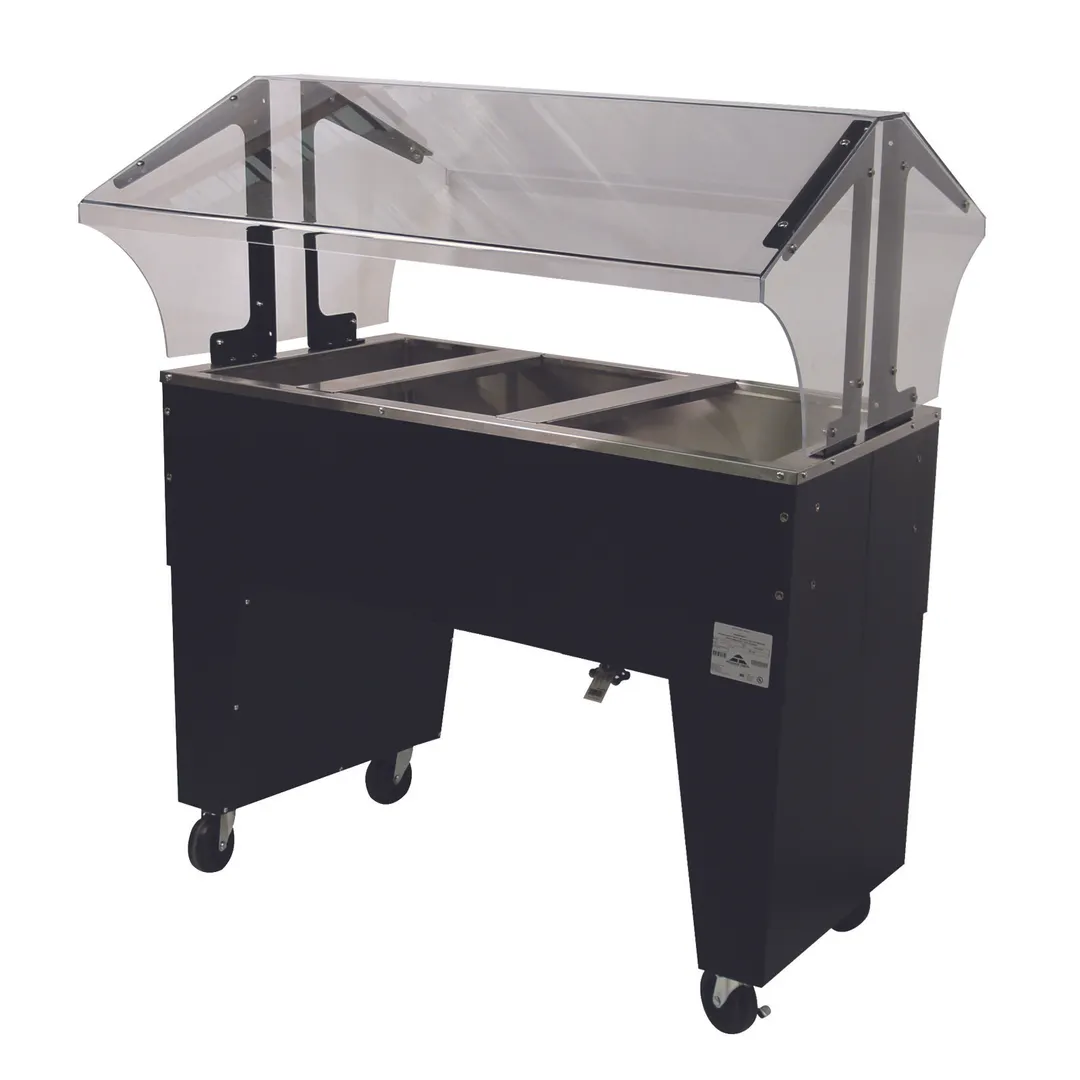 Advance Tabco B3-CPU-B 47" Ice Cooled Portable Food Buffet Table with Open Base, (3) Pan