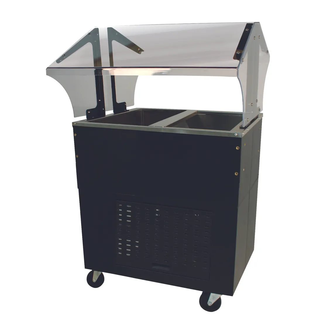 Advance Tabco BMACP2-B-SB 31" Mechanically Assisted Cold Pan Table with Enclosed Base, (2) Pan